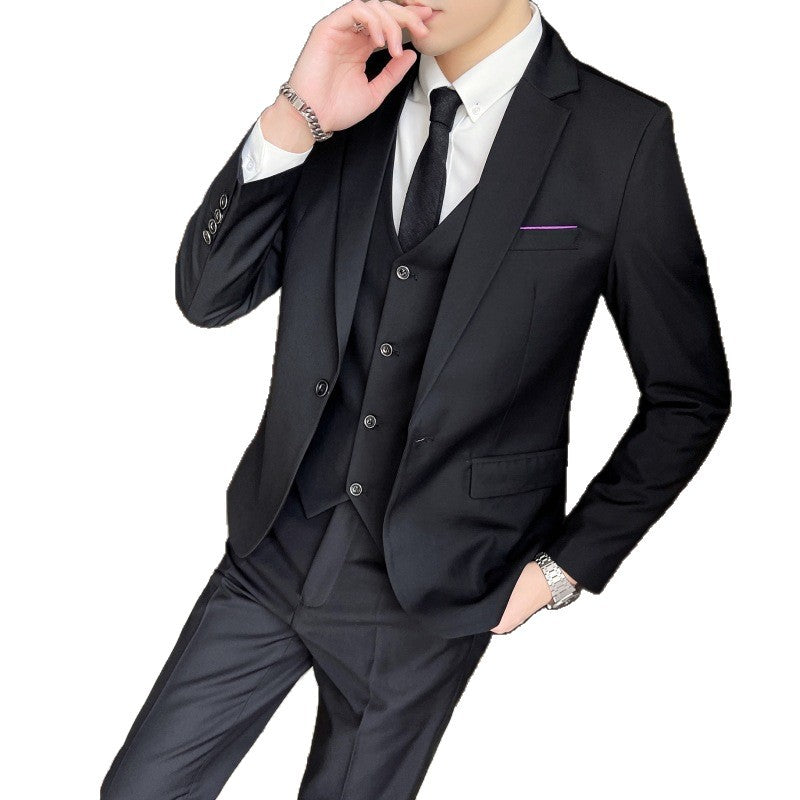 Mens Casual British-Style Slim-Fit Suit Set