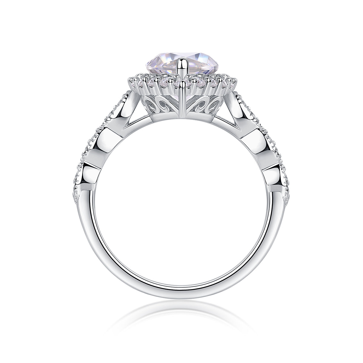 1The Realm Of Delight - A Fashionable Diamond Jewelry Piece Set With Moissanite S925 Sterling Silver And Platinum-plated Diamond Ring Prohibit TikTok sales