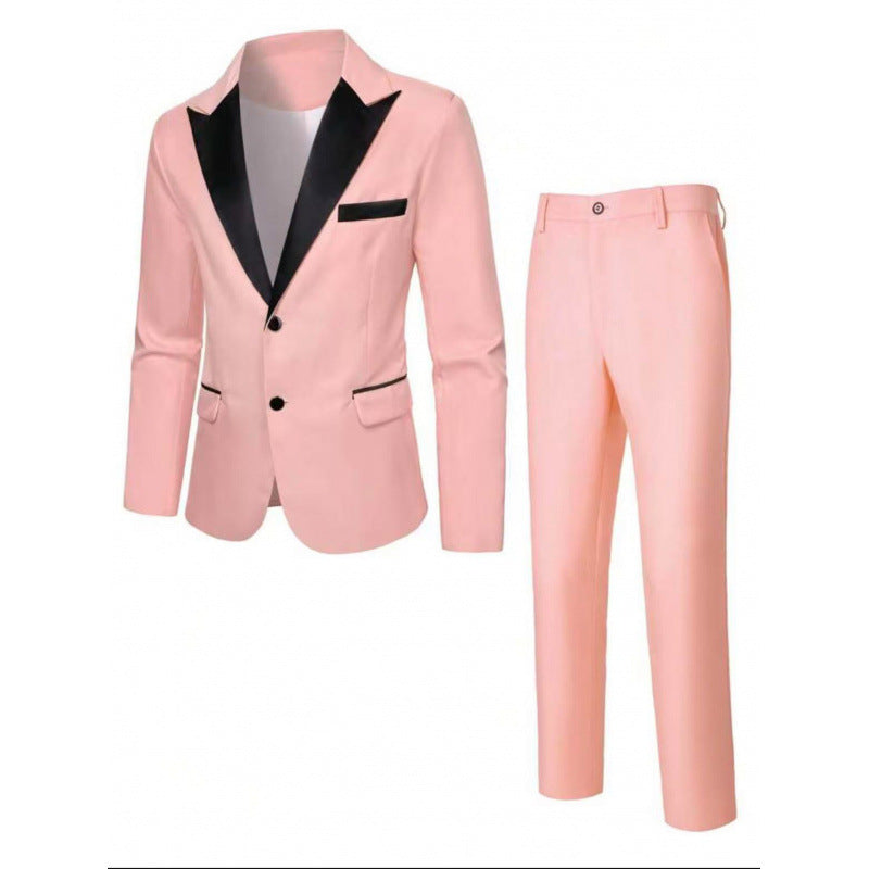 Men's Slim-fit Suit Jacket Three-piece Set