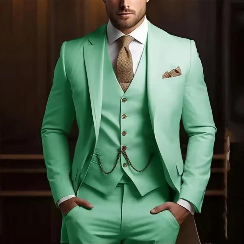 Men's High-grade Gentleman Temperament Slim Suit Three-piece Suit